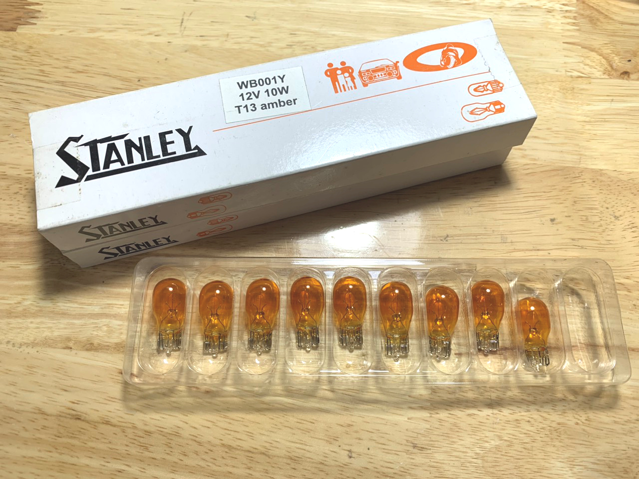 Bóng Đèn Xi Nhanh T13 Amber 12VDC 10W Hộp 10 Cái