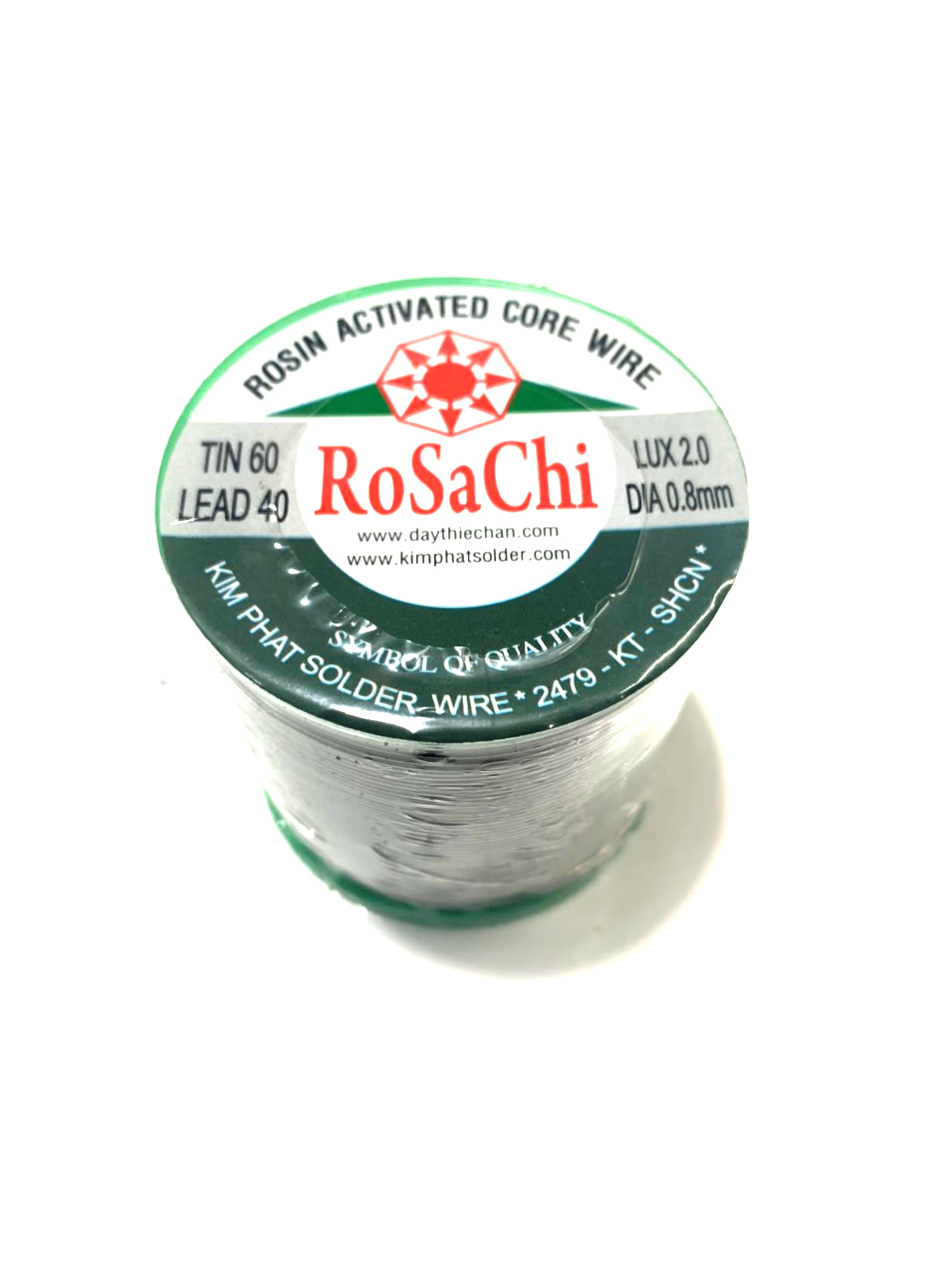 Chì Hàn ROSACHI KP12 0.8mm Sn60 Pb40 Cuộn Xanh 360 Gram