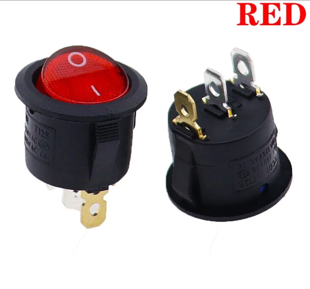 Công Tắc ON-OFF 3 Chân 6A LED Đỏ