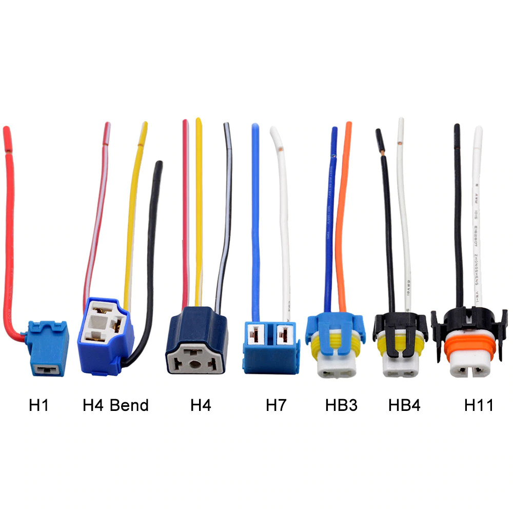 Connector Bóng Đèn H1, H4 Bend, H4, H7, HB3, HB4, H11 có sứ cách nhiệt