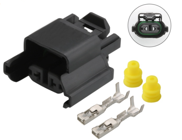 Giắc cắm đèn pha 2 lỗ màu đen 2.8mm