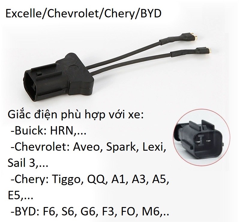 Giắc còi 2 pin phù hợp với xe Chevrolet, Buick, Chery