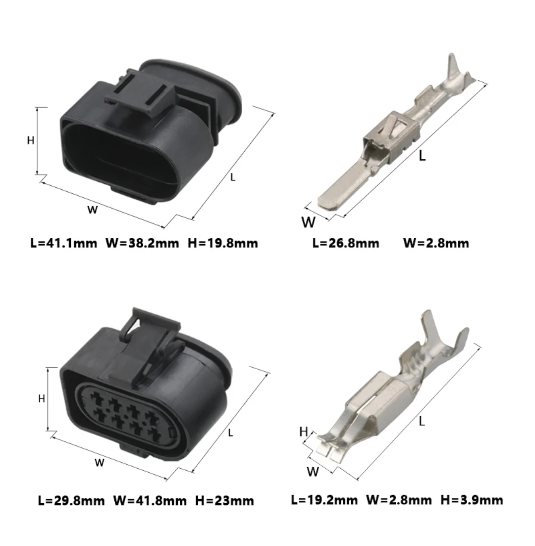 Giắc điện 10 pin  DJ7102A-1.5-21 phù hợp với xe Volkswagen Audi,...