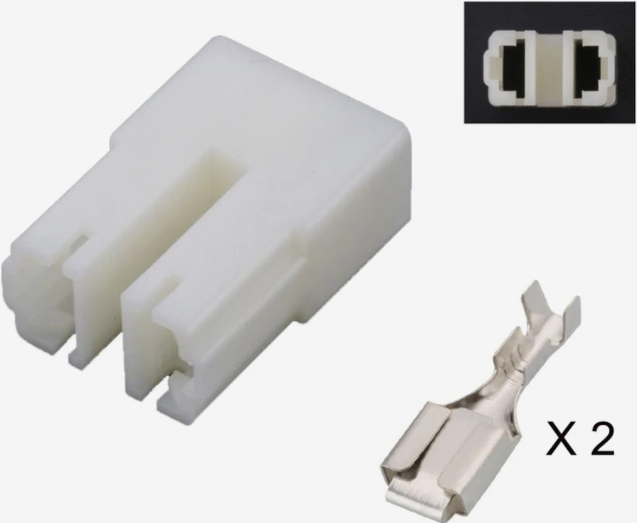 Giắc điện 2 Pin 6.3mm màu trắng
