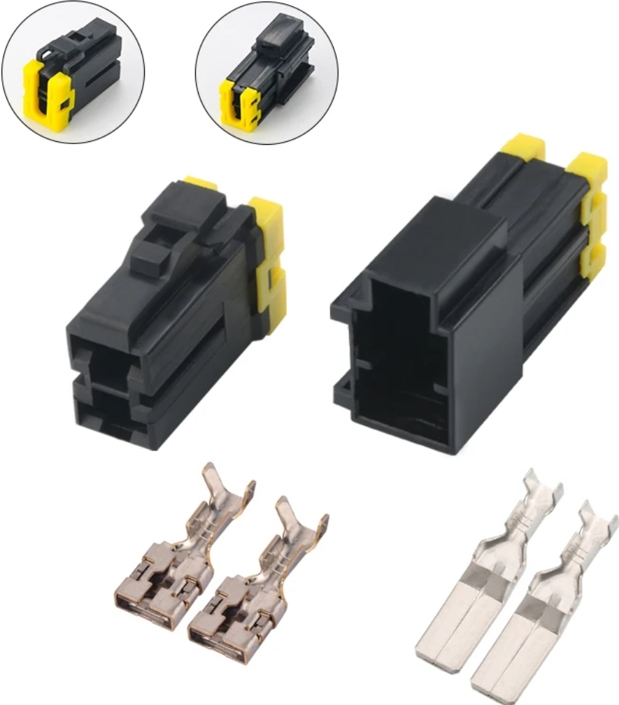 Giắc điện 2 Pin 9.5mm AMP xe VW, BMW, Nissan,...