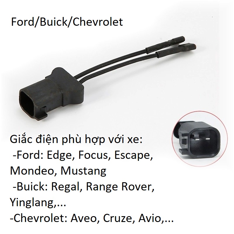 Giắc điện 2 pin hệ thống còi phù hợp với xe Ford, Chevrolet, Buick