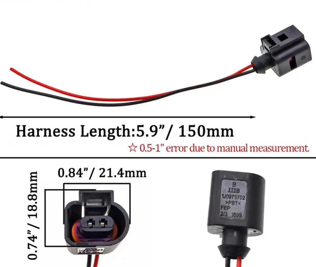 Giắc điện 2 pin phù hợp với xe Volkswagen