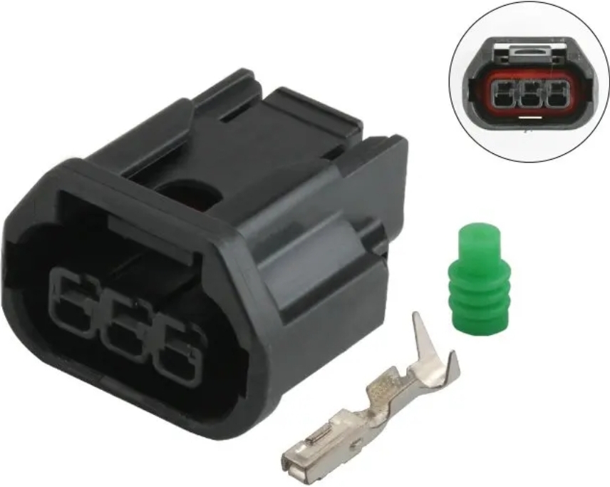 Giắc điện 3 pin đèn sương mù-dèn pha/cos Crown Road URV Civic Accord 3 lỗ