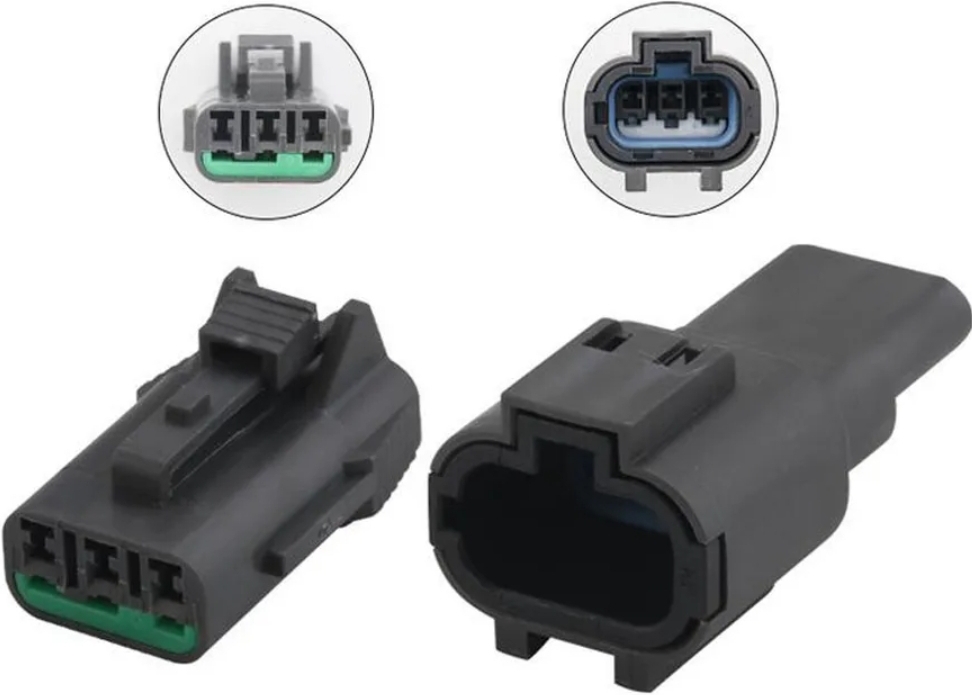 Giắc điện 3 pin Động Cơ Ga Máy Xúc 1.5mm màu đen