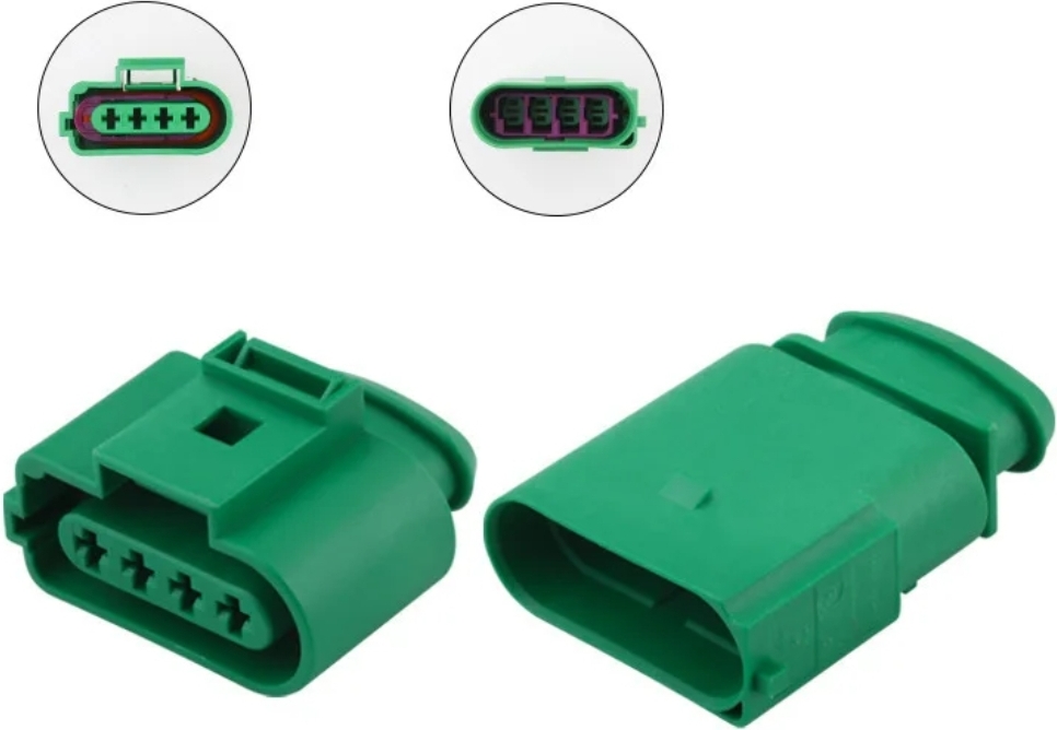 Giắc điện 4 pin 3.5mm màu xanh xe Volkswagen