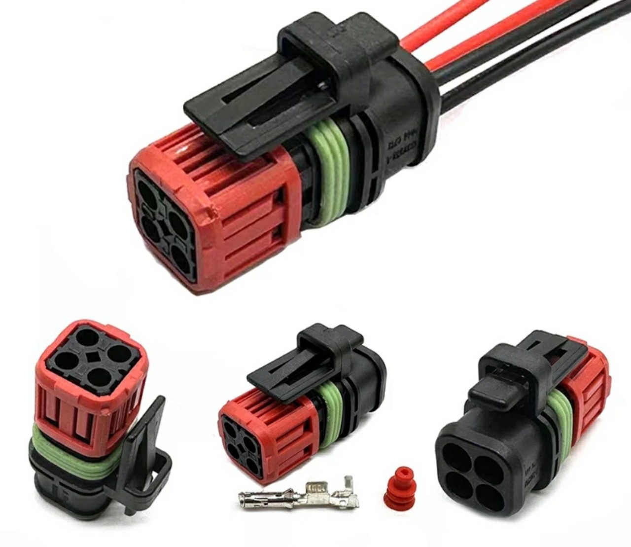 Giắc điện 4 pin kim phun máy xúc, cảm biến oxy phù hợp với xe Vovlo