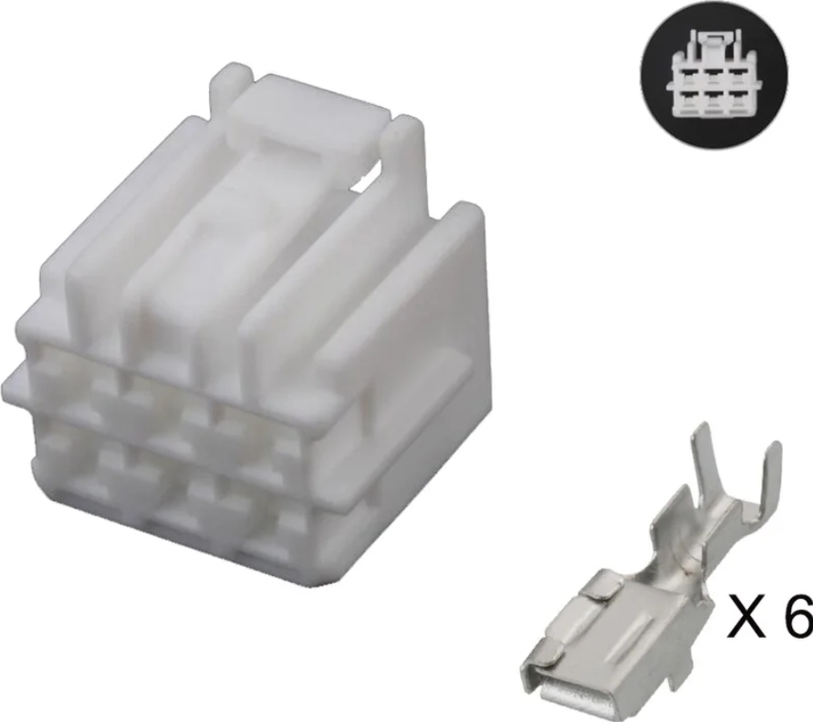 Giắc điện 6 pin 4.8mm màu trắng