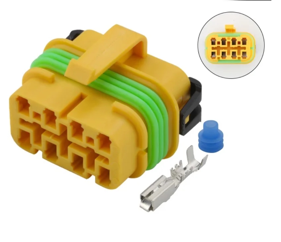 Giắc điện 8 pin DJ70885-2.8-21 màu vàng