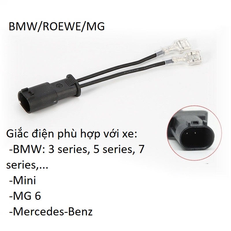 Giắc điện còi 2 pin phù hợp với xe BMW/MG/ROEWE