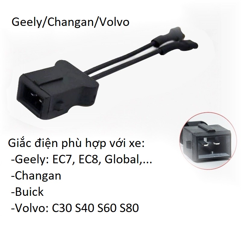 Giắc điện còi 2 pin phừ hợp với xe Peugeot, Geely, Volvo